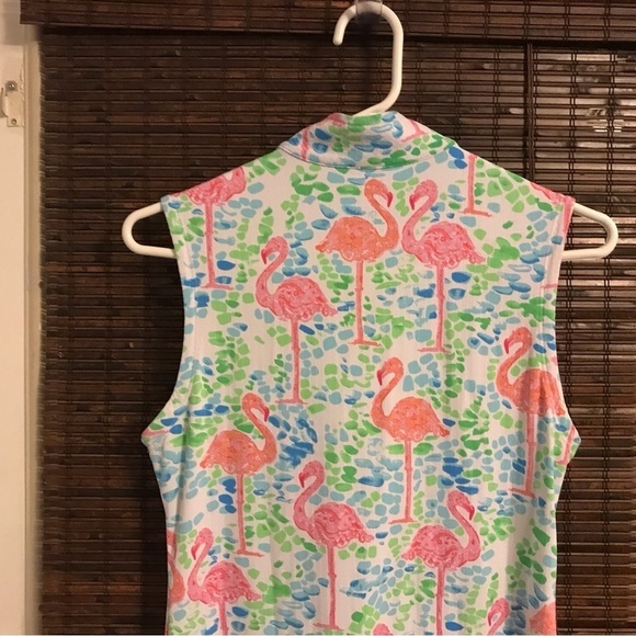 IBKUL Flamingo Print Zip up tennis dress - Picture 7 of 8